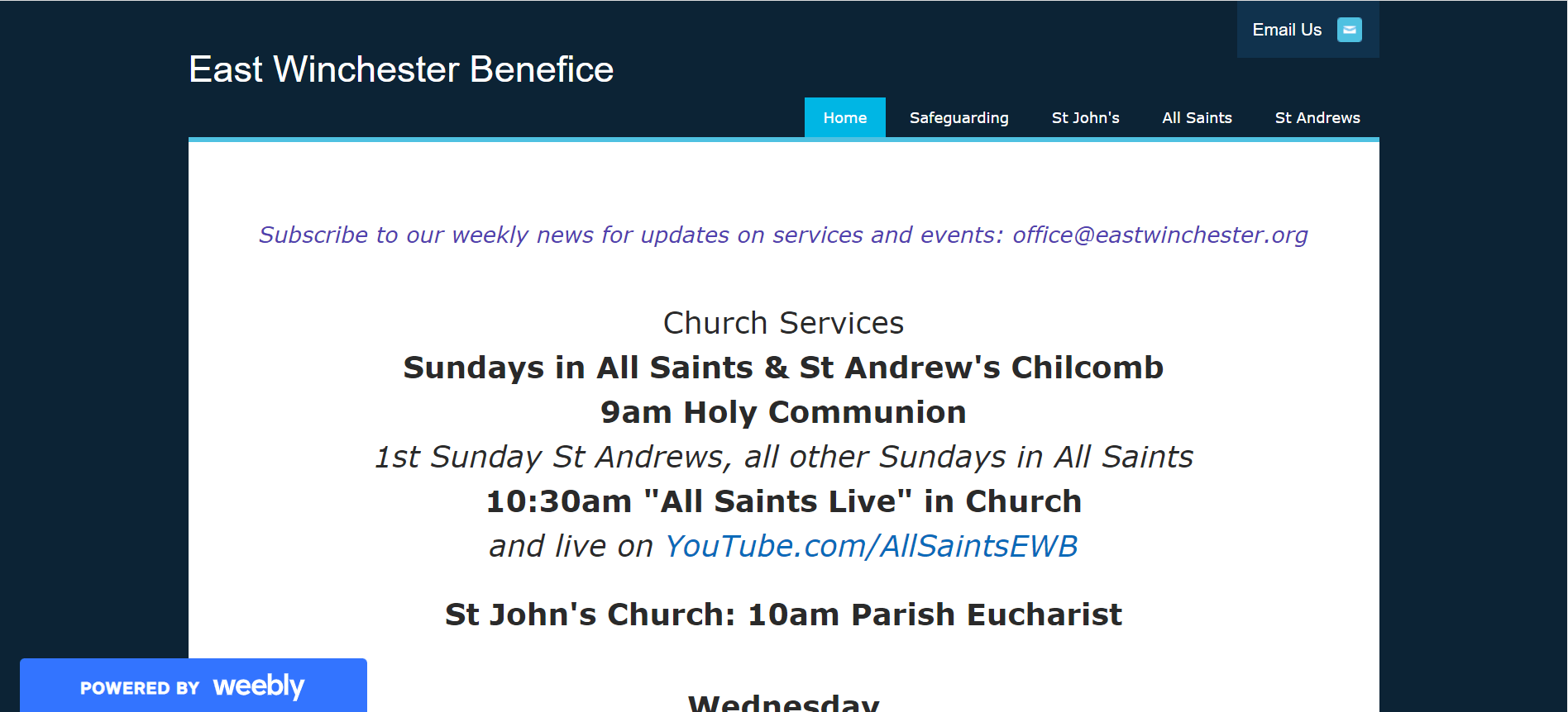 Old All Saints Website home page