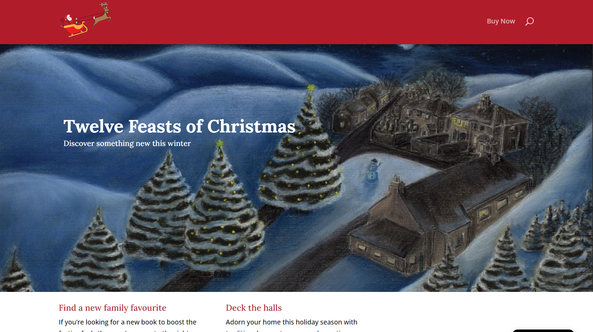 Twelve Feasts of Christmas website design